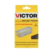 Victor Live Catch Mouse Trap - Humane Catch and Release Trap for Mice - Indoor and Outdoor Use - 2 Pack