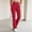 Red, variant on YHAJDS Womens Workout Gym Yoga Pant Solid Color Stretchy Casual Trousers With Pockets
