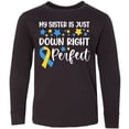 thumbnail image 3 of Inktastic My Sister Is Just Down Right Perfect- Down Syndrome Awareness Ribbon Long Sleeve Youth T-Shirt, 3 of 5