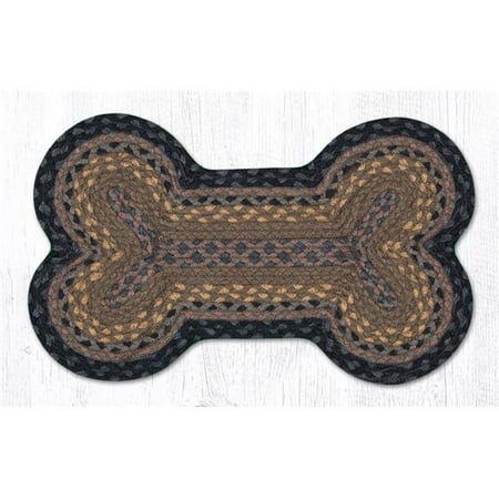 Bone Shaped Rug Capitol Importing 63-MD099DB 13 x 22 in. Brown, Black & Charcoal Medium Jute Braided Dog Bone Shaped Rug ()