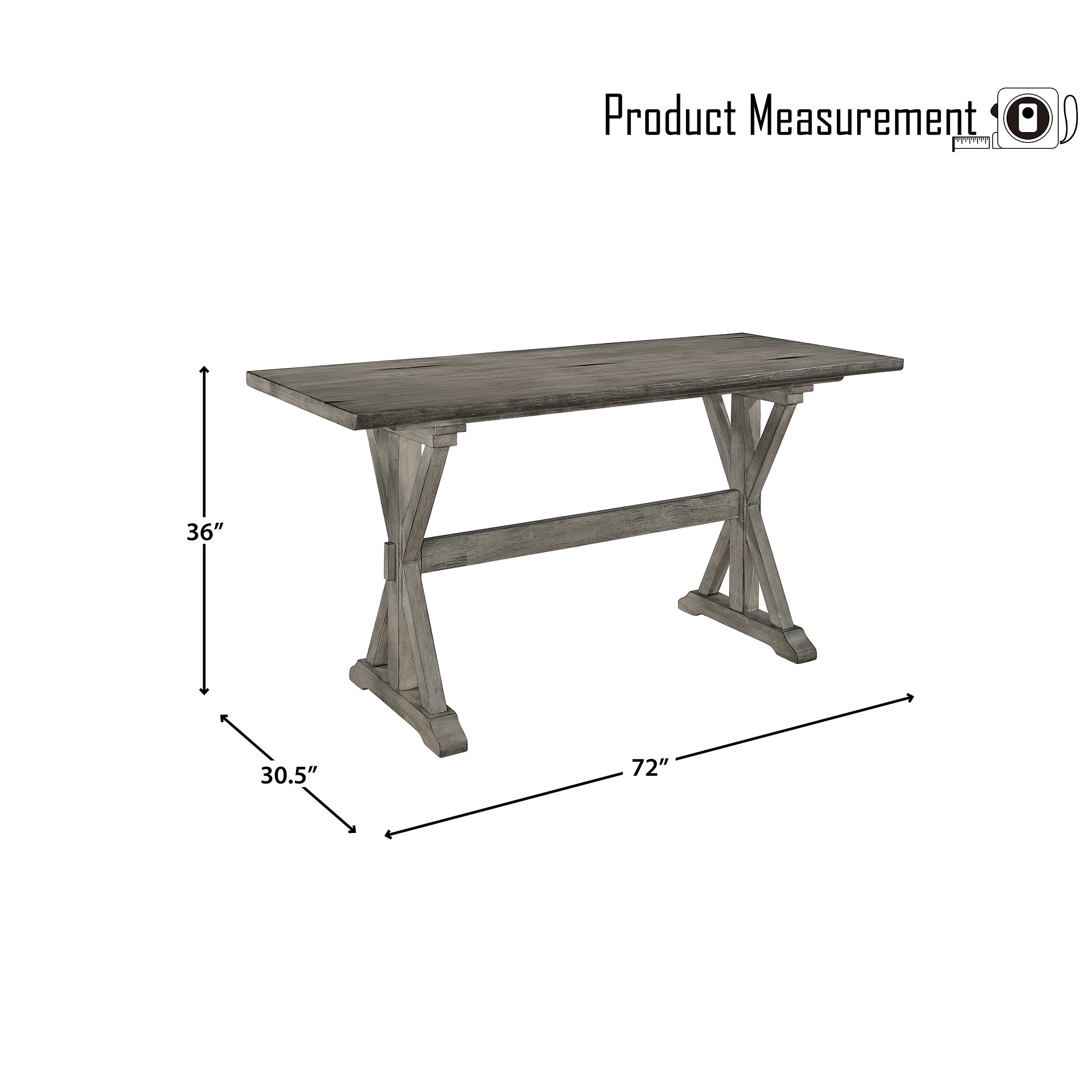 OakvillePark Roscoe Counter Height Dining Table, Gray