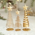 thumbnail image 2 of Koiauber Gold Spiral Christmas Tree Decor Glittering Tabletop Tree with Star Topper for Holiday Home Office Table Centerpiece Mantel Shelf Decor, 2 of 8