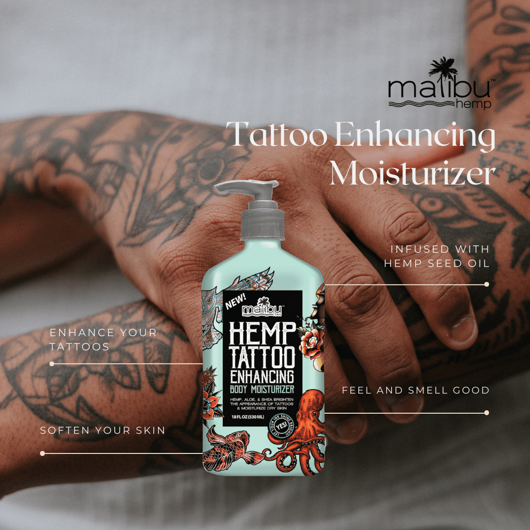 Malibu Hemp Tan Tattoo Enhancing Body Moisturizing Lotion, 18 fl. oz.