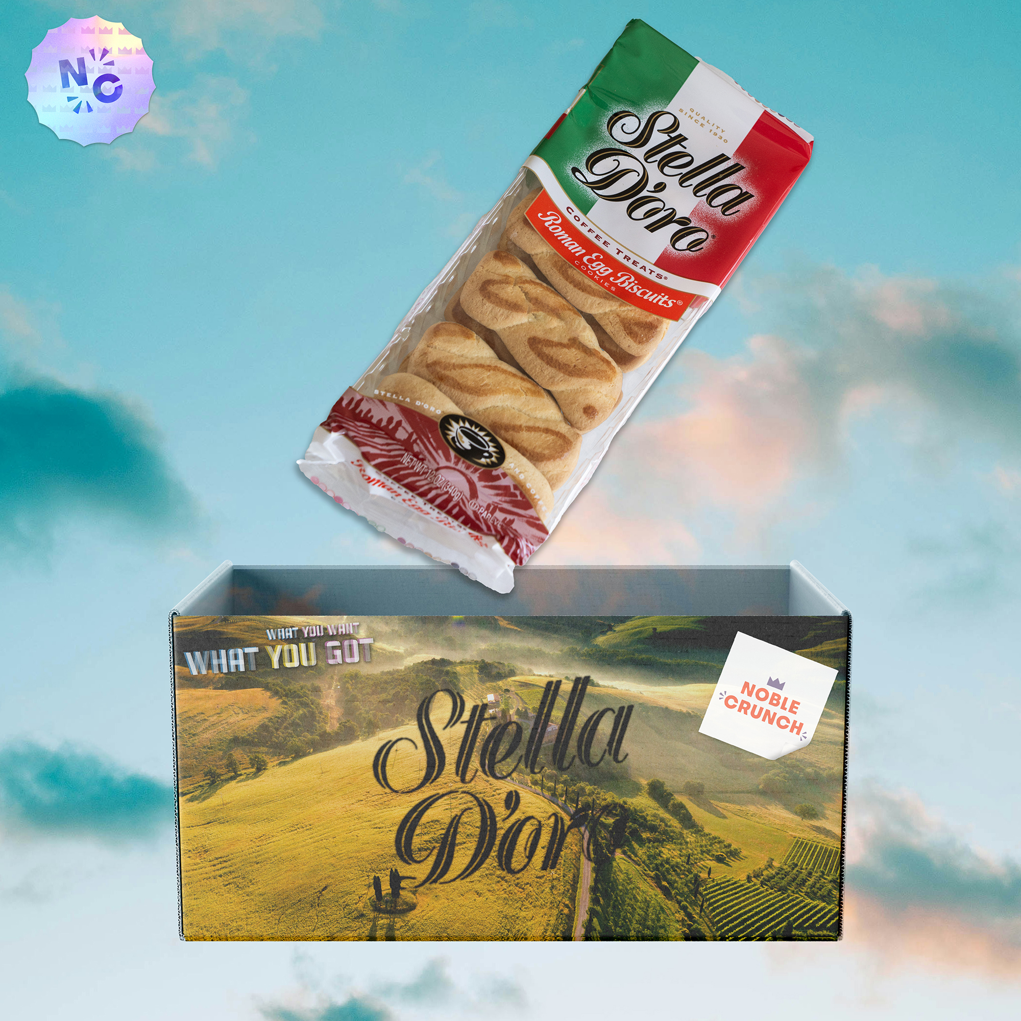 Stella Doro Roman Egg Biscuits (6, 12oz packs) - Organic Yerba Mate Teabags (Lemon, Roasted, Green - 3 Teabags) - Gourmet Italian Treats Bundle - 9 Items Total