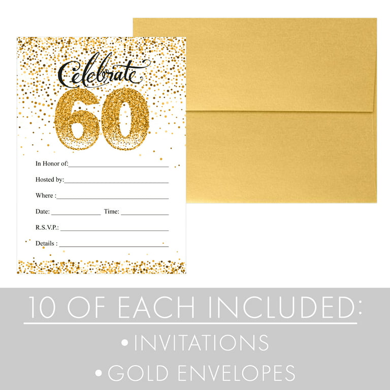 60th birth day invitation card