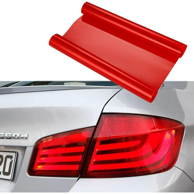 Película de vinilo autoadhesiva (roja) - 30 x 120 cm - Para faros antiniebla y luces traseras de coche