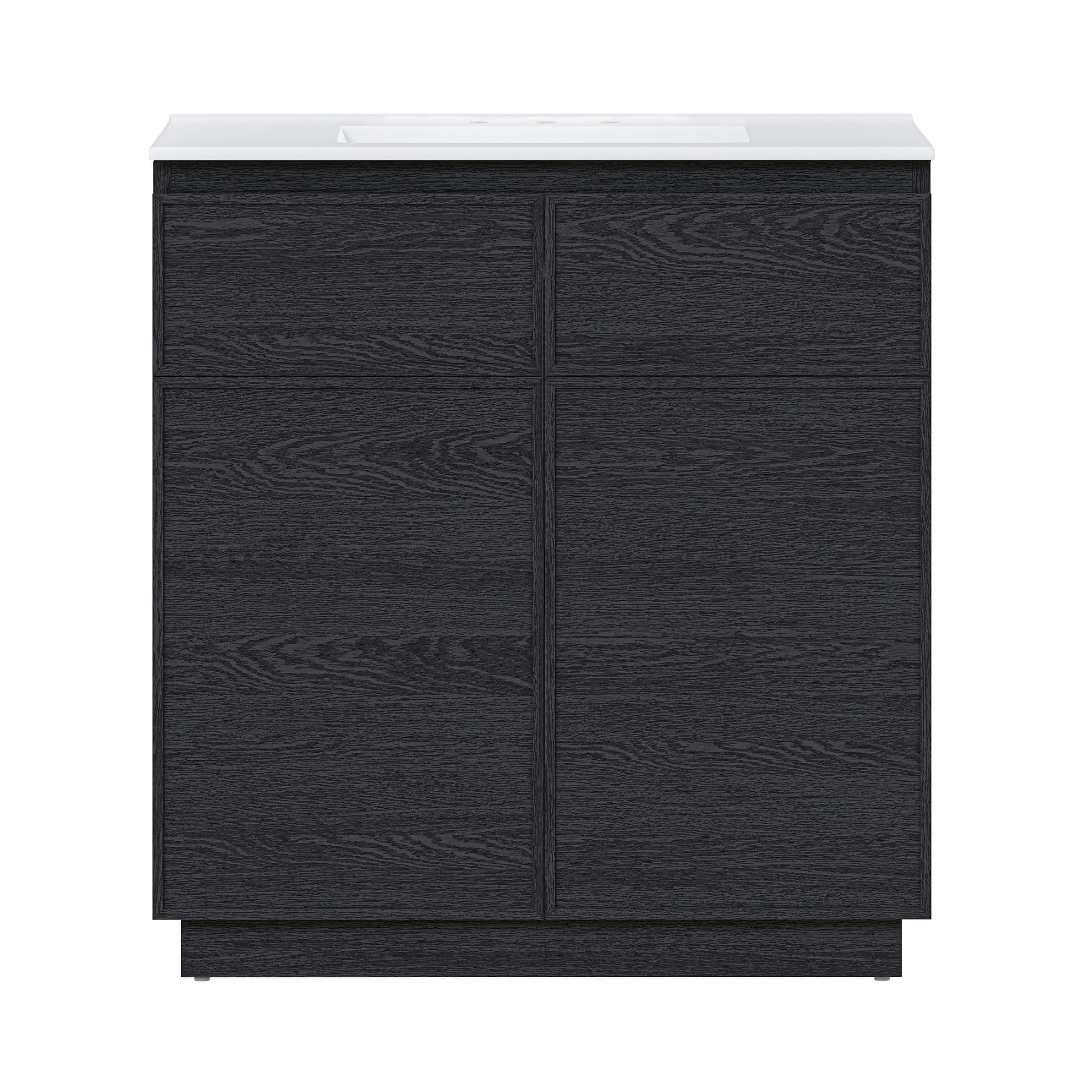 St. Tropez 36" Freestanding Bathroom Vanity in Black Oak with 3-Hole Widespread Sink Top