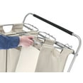 Whitmor EasyLift Triple Bag Metal Rolling Laundry Sorters, Beige