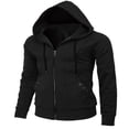thumbnail image 1 of Men Hoodie  Long Sleeve Hooded Solid Fall Zip-up Sweatshirt Jacket for Cual Daily, 1 of 2