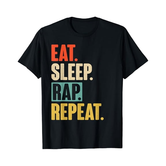 Eat Sleep Rap Repeat - Retro Vintage Rapper T-Shirt