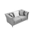 thumbnail image 2 of 2-Seat Sofa, Mid-Century Modern Velvet Upholstered Sofa Couch, 2 Seat Tufted Back Couches with Armrest & Metal Legs, Sleeper Sofa for Living Room, Compact Living Space, Apartment, Gray, 2 of 2
