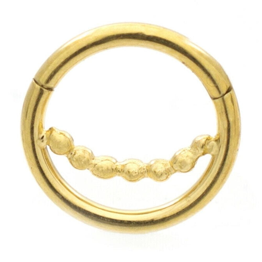Ear Cartilage & Septum Micro Hinged Segment Ring with Ball Chain Design 16ga S.S