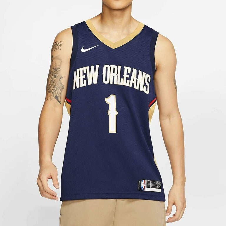 Men s Nike Zion Williamson Navy New Orleans Pelicans 2019 NBA Draft First Round Pick Swingman Jersey Icon Edition Walmart