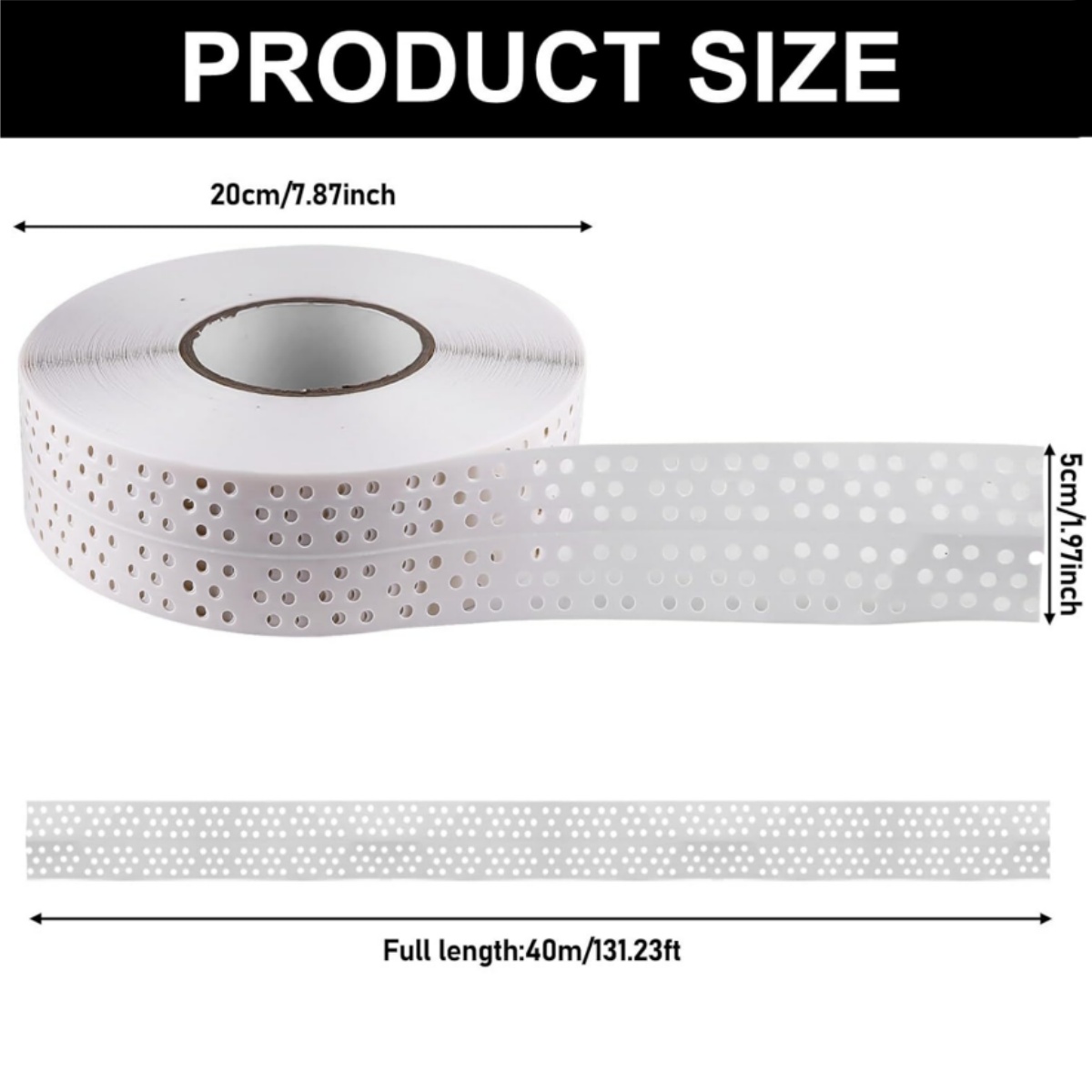 Self-Adhesive Drywall Joint Tape, Kvago 1.97" x 131′ Drywall Corner Tape Seam Masking Tape, Edge Protection, Sealing Tape for Inside and Outside Corner, Wall Corners, Repair Wall Cracks