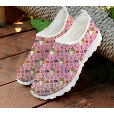 

Cartoon Nurse Print Plus Size Summer Woman Flats Casual Shoes for Women Mesh Sneaker Ladies Slip on Loafers Footwear Beach Shoe