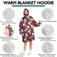 thumbnail image 5 of Wearable Oversized Blanket,Red Skull Rose Pattern Wearable Blanket Hoodie for Adults,Cozy Hooded Blankets with Super Pockets,Super Warm Fuzzy Pullover for Women & Men, 5 of 6