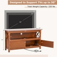 thumbnail image 4 of Giantex TV Stand, Modern TV Console  Cabinet w/2 Doors Open Storage Shelf, Cable Hole, Wooden Entertainment Center for Living Room Bedroom, Brown, 4 of 8