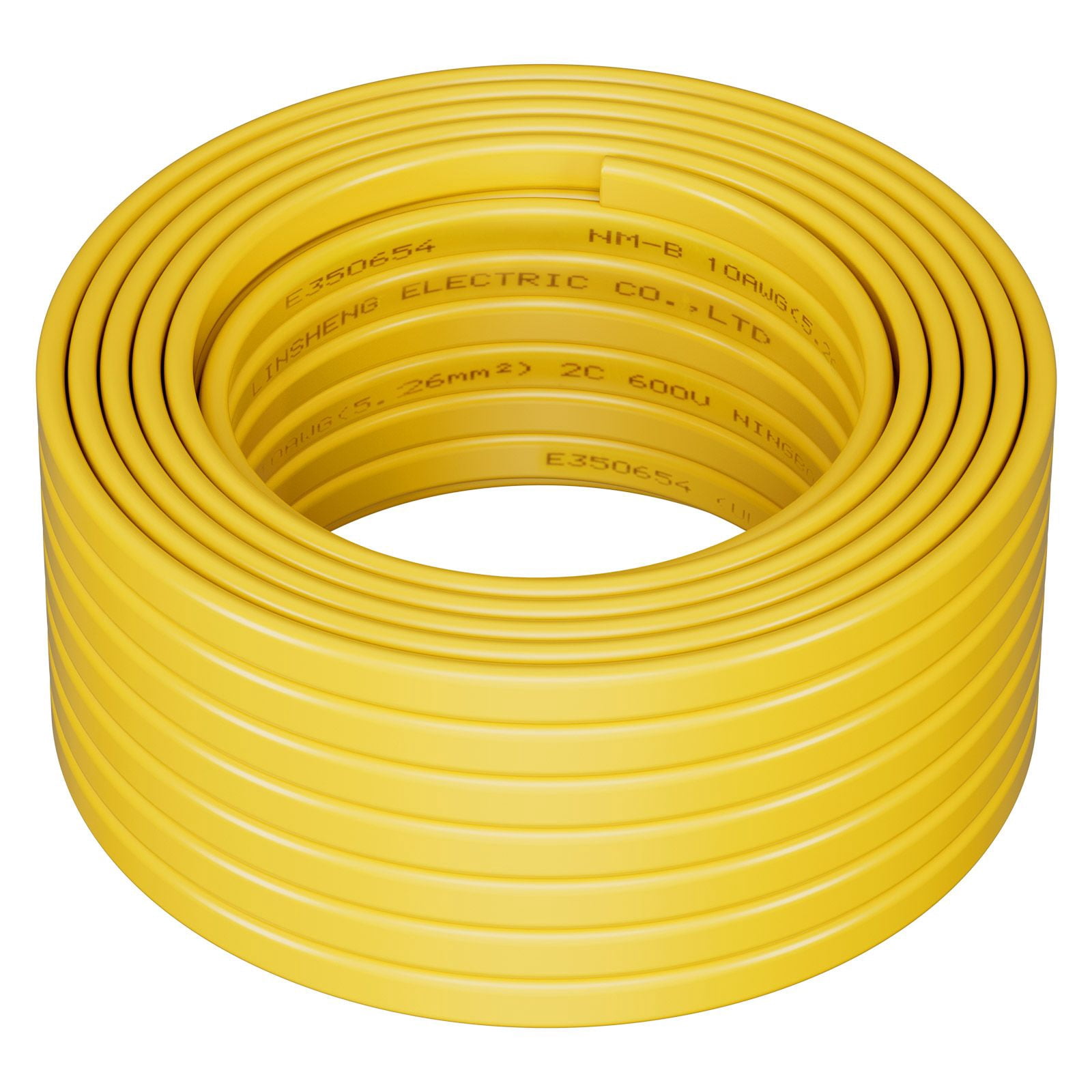 50 FT Copper Core NM-B Cable, High-Purity Copper, Flame Retardant PVC Sheath, for Residential Commercial Wiring