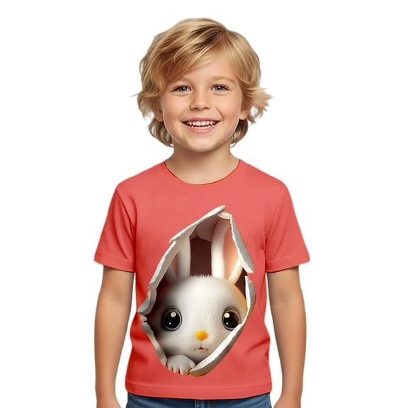Boys Animal Shirt , Shirt for Boys , Toddler Boy Animal Print Shirt,Easter Holiday Graphic Tees For Boys Soft Casual Short Sleeve Colorful Kids Tops