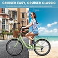 thumbnail image 6 of ABORON Lightweight Women Bike for Commuting with Basket & Combination Lock - 24/26 inch 7 Speed Beach Cruiser Bike for Women - Low Step Through City Bikes Commute Bicycle for Ladies, 6 of 9