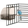 thumbnail image 4 of Plastic Gray Black Thicken Feeding Box, Bird Bath, For Canary Little Birds, 4 of 8