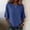 A Blue, variant on Dressy Casual Cotton Linen Top Women Round Neck 3/4 Flare Bell Sleeve Solid Pattern Loose Longline Blouse Business Summer Shirt A Black 3XL