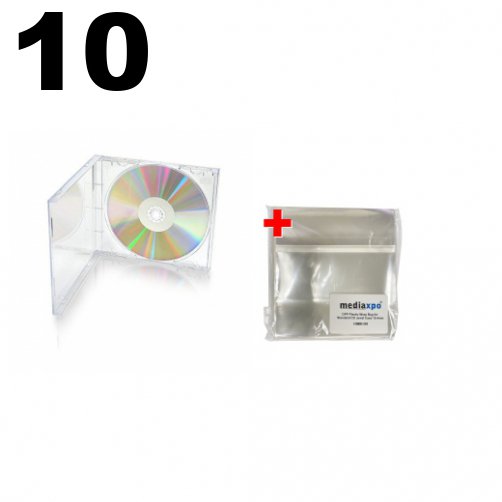 CheckOutStore? 10 STANDARD Clear CD Jewel Case & 100 OPP Bags