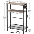 thumbnail image 5 of Small Narrow Side Table with Charging Station Slim Nightstand with USB Ports Outlet with Storage Shelf Gray BG102UBZ01, 5 of 10