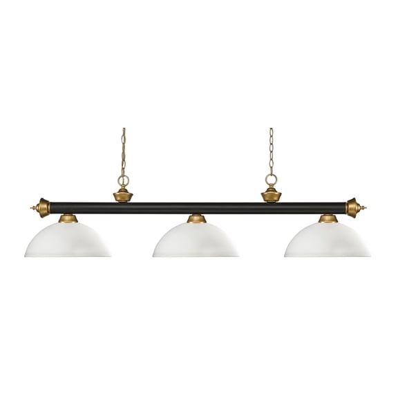 Z-Lite Riviera 3 Light Billiard Light in Bronze and Matte Opal