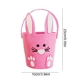 thumbnail image 3 of Linnome Easter Decor Non-Woven Bunny Candy Bucket Egg Portable Pail Storage Basket Gift Bin for Party Festival Decor, 3 of 6