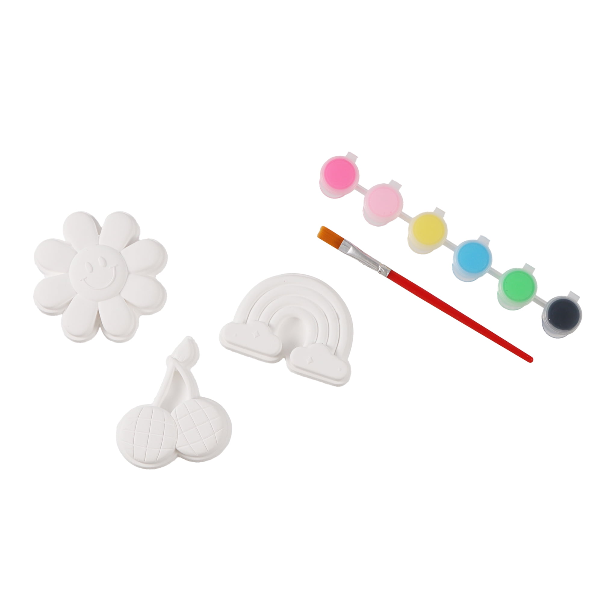 Hello Hobby Paint Your Own Magnet Friends Rainbow, flower and Cherry design