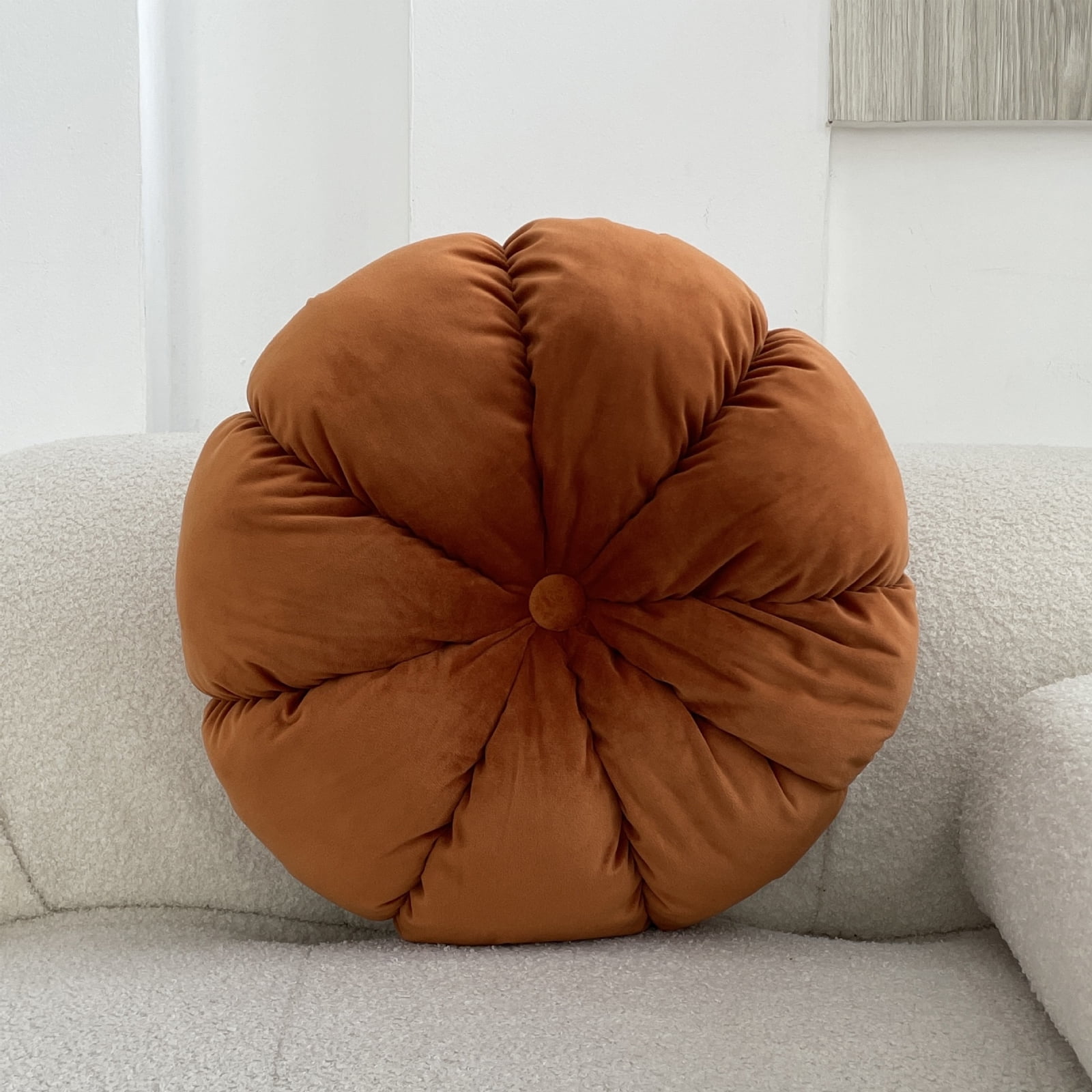 Hapeisy Round Pillow Cushion for Couch Velvet Decorative ,Cotton