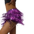 thumbnail image 3 of KOMOO Women Boho Sequin Tassel Skirt Fringe Belly Skirt Rave Party Dance Miniskirt, 3 of 7