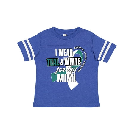 

Inktastic I Wear Teal and White For My Mimi Cervical Cancer Awareness Gift Toddler Boy or Toddler Girl T-Shirt