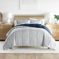 thumbnail image 3 of Noble Linens 2-Piece Navy & Gray Reversible Down Alternative Comforter Set, Twin/Twin XL, 3 of 12
