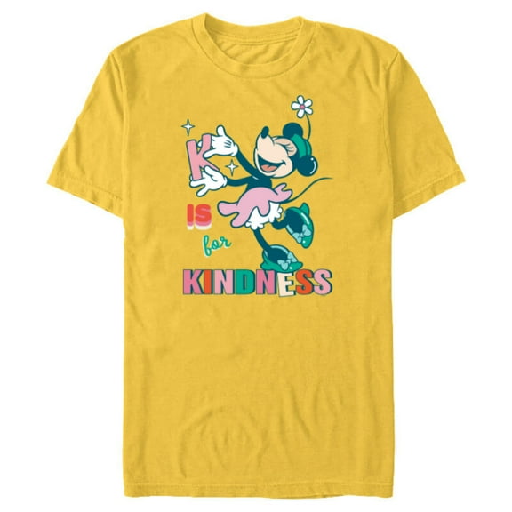 Disney Minnie Mouse K is for Kindness - Short Sleeve Blended T-Shirt for Adults - Customized-Yellow