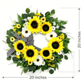 thumbnail image 6 of Summer Spring Wreaths for Front Door 20 inches Artificial Sunflower Wreath with Daisy Eucalyptus & Striped Bow for Porch Wall Window Decor, 6 of 6