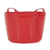 Tuff Stuff Products F16-RD 16 Gallons Outdoor Carry Flex Tub Storage Bin Container Tote Tubs Bucket with Carrying Handles, Red