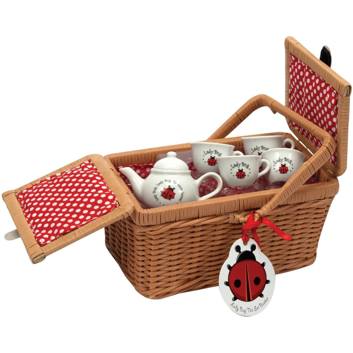 butterfly tea set basket