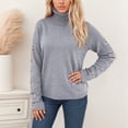 thumbnail image 4 of Pullover Sweaters for Women 2025 Long Sleeve Turtleneck Casual Button Plain Knitted Sweater Tops Fall Winter Outfits, 4 of 7