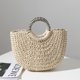thumbnail image 3 of Bolso de playa de verano para mujer, bolso de mano grande de paja hecho a mano, bolso de mano para mujer, bolso de verano tejido a mano tipo hobo, 3 of 6