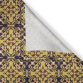 thumbnail image 6 of Ambesonne Mosaic Valance & Curtain, Oriental Flower Tiles Motif, 55"x30", Mustard and Dark Indigo, 6 of 7