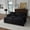 Black, variant on 75.6" Loveseat Cloud Couch with 30-inch Deep Seat and 2 Ottomans, Comfy Chenille Modular Sectional Sofa with Double Cushion and Side Pockets for Living Room, Black