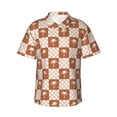 thumbnail image 2 of Goofa Brown Palms Hawaiian Shirt for Men, Unisex Summer Beach Casual Short Sleeve Button Down Shirts,Aloha Tropical Floral print shirt-X-Large, 2 of 9