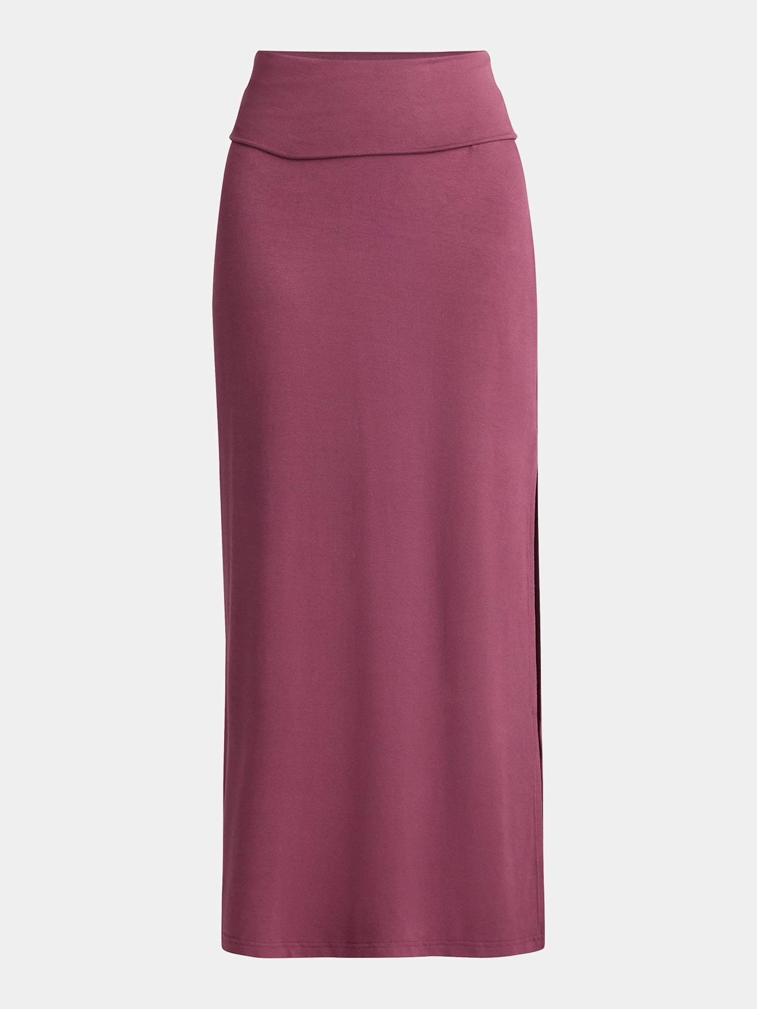 No Boundaries Knit Foldover Slit Maxi Skirt - Walmart.com