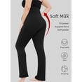 thumbnail image 3 of Bearsland Women's Plus Size Maternity Leggings over Belly Pregnancy Yoga Pants Active Wear Workout Pants with Pocket 3-Pack, 3 of 7
