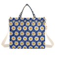 thumbnail image 7 of FORMRS Womens Corduroy Tote Bag Crossbody Shoulder Purse Handbag with Detachable Strap, Elegant Daisy Pattern, 7 of 7