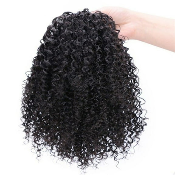 Wig with Bangs, Wigs for Women, Wig Lady Hair Buds Small Curly Hair Curly Hair Bun