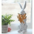 thumbnail image 3 of AuldHome Design Rabbit Statue w/ Carrots (13-Inches); Large Easter Decor Farmhouse Style Bunny Figurine, 3 of 9