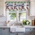 thumbnail image 2 of Christmas Snowman Farmhouse Short Window Curtain Valances, Xmas Winter Watercolor Pine Fruits Tree Rod Pocket Kitchen Valances for Living Room Bedroom Bathroom Cafe 60" x 18", 2 of 8